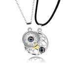 Collar Luna Sol Pareja plata