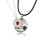 Collar Luna Sol Pareja oro rosa