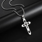 Collar y medallón Cruz de plata