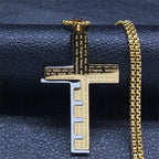 Collar y Medallón Cruz Colgante Hombre Cristiano oro