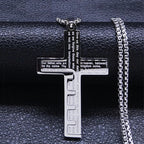 Collar y Medallón Cruz Colgante Hombre Cristiano plata