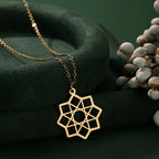 Collar Octagrama Colgante Mandala Geometría Sagrada oro