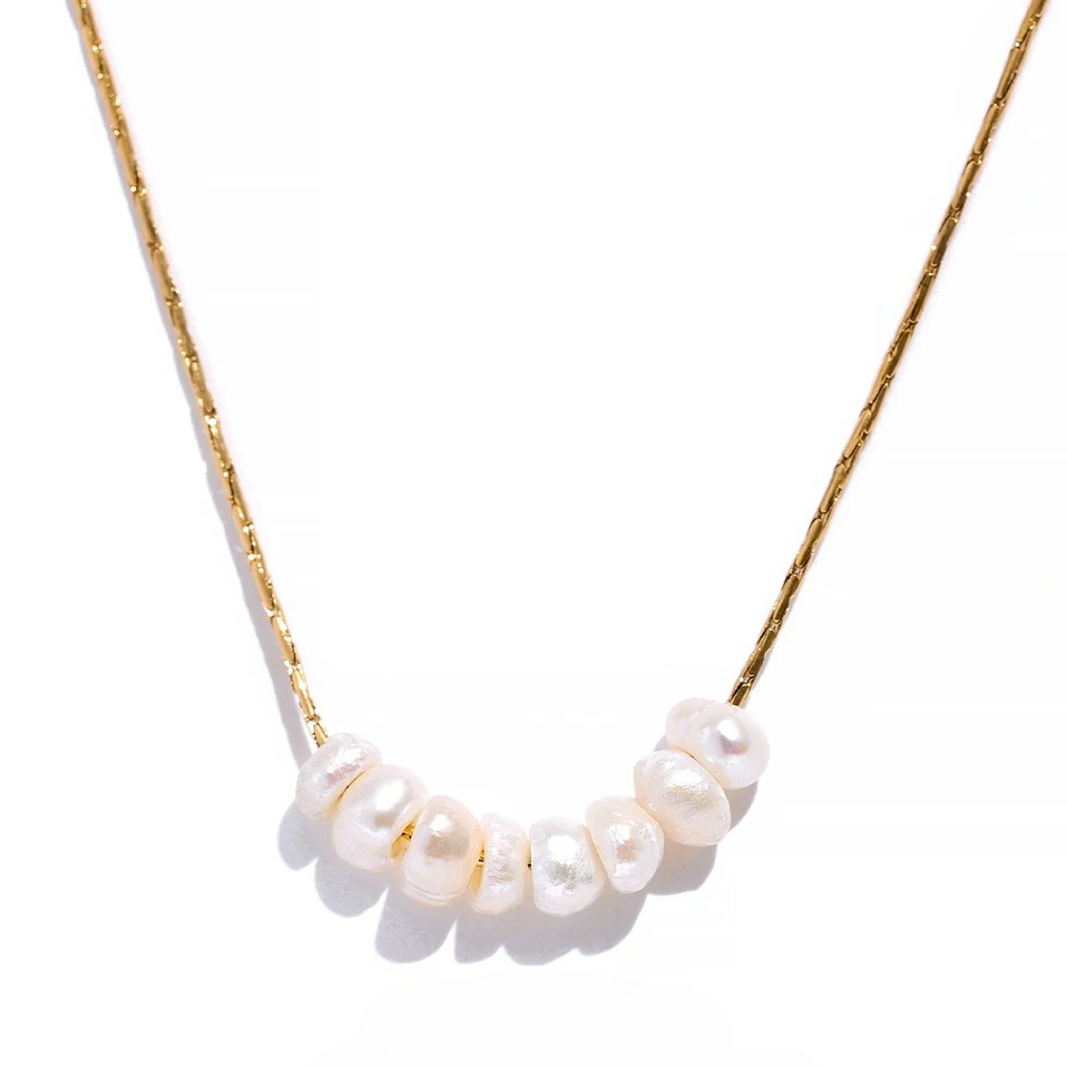 Collar con Perlas Naturales oro
