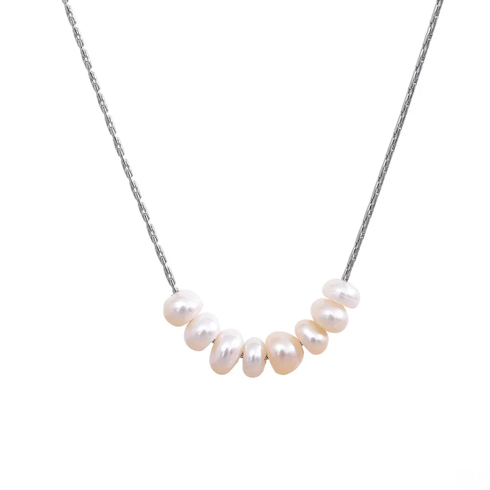 Collar con Perlas Naturales plata