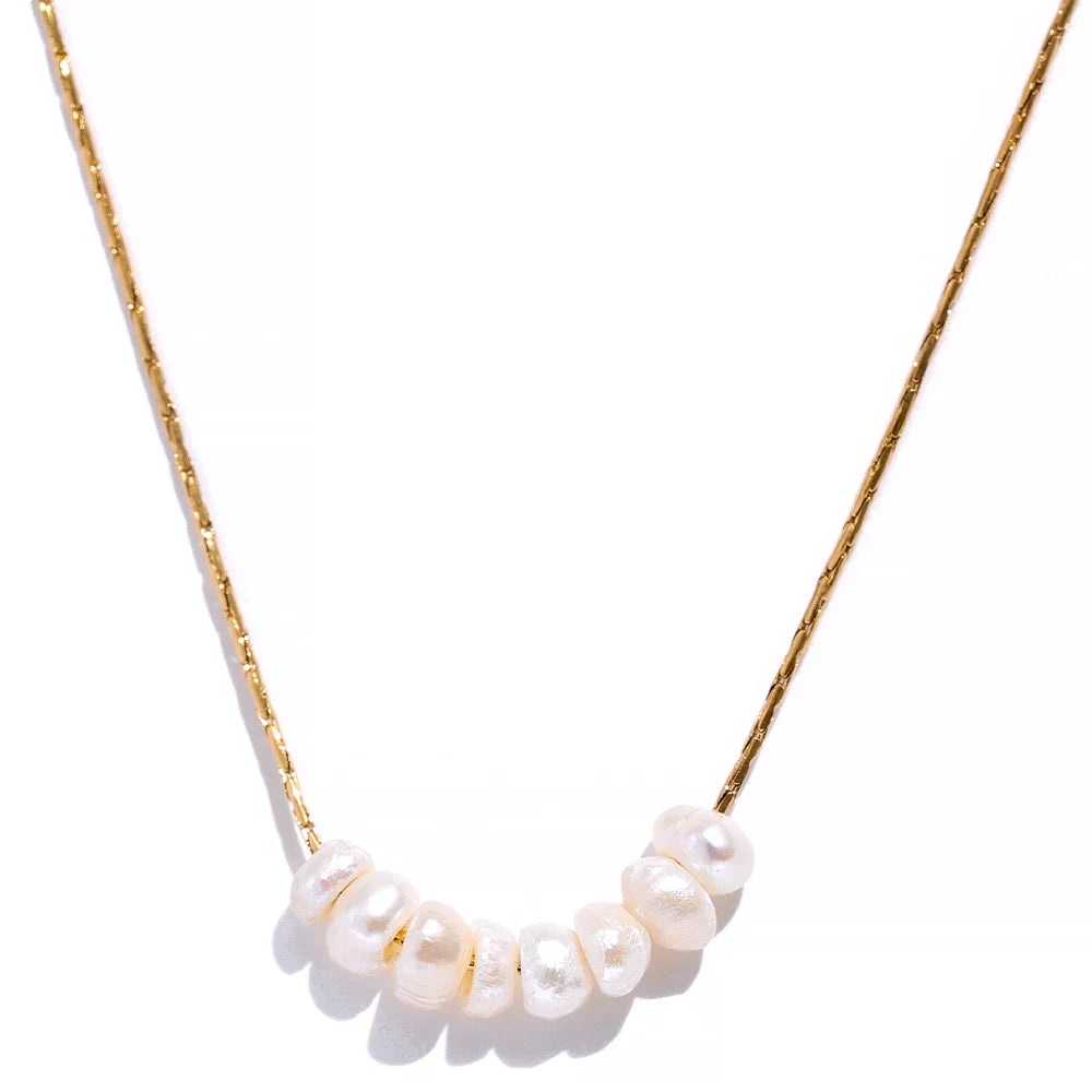 Collar con Perlas Naturales oro