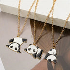 Collares Panda Colgante Oro pack de 3