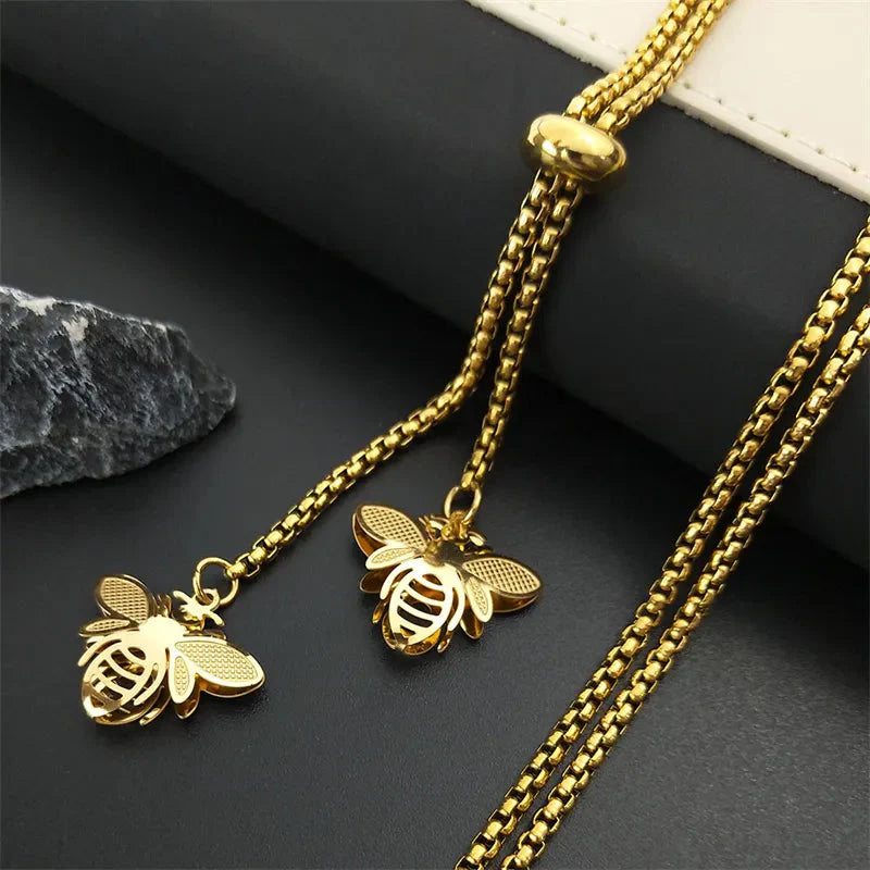 Collar Colgante Abeja Oro