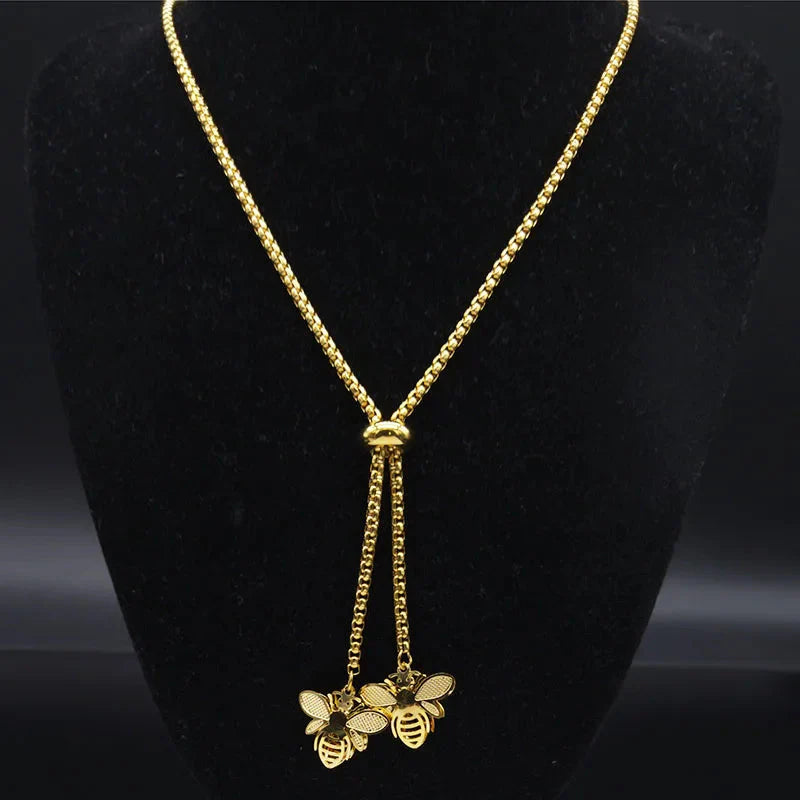 Collar Colgante Abeja Oro