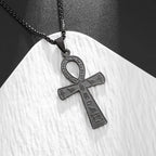 Collar Colgante Amuleto Cruz de Ankh Egipto negro