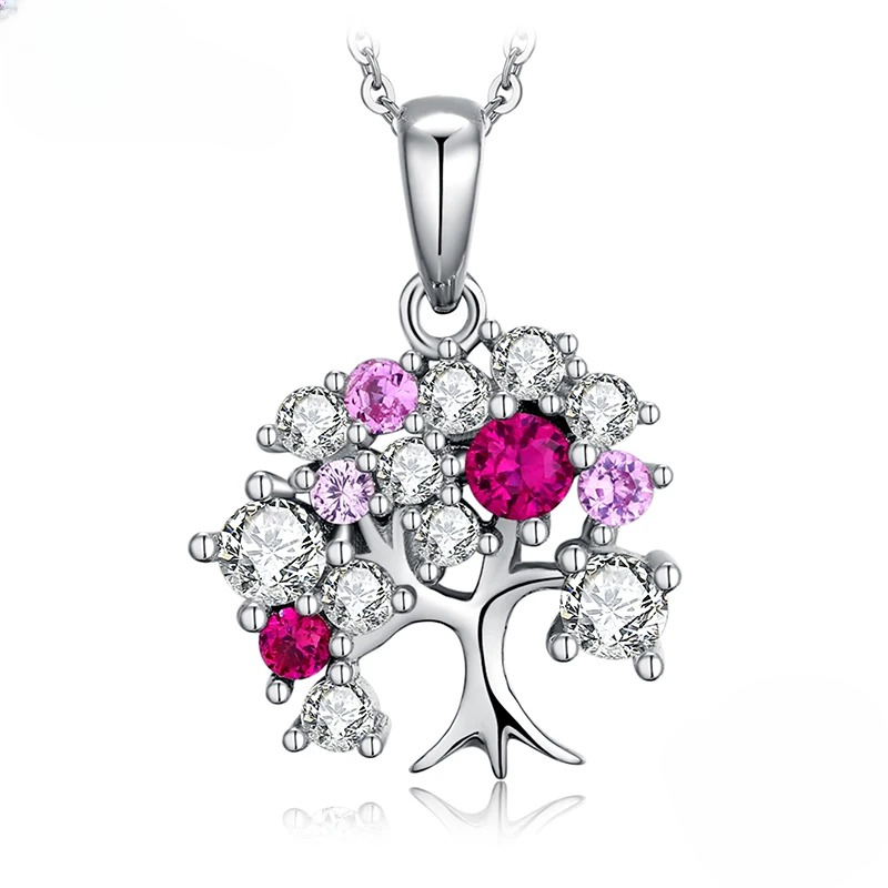 Collar Colgante Árbol de la Vida con Piedras para Mujer