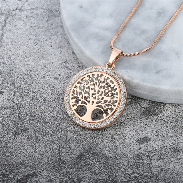 Collar Colgante Árbol de la Vida Mujer oro rosa