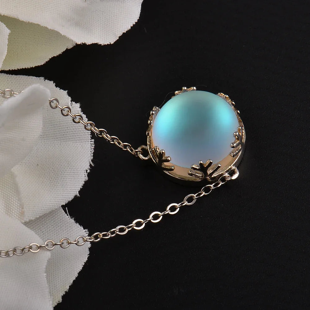 Collar Colgante Aurora Boreal Azul azul celeste