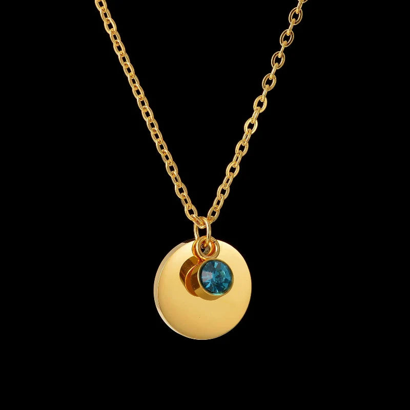 Collar con colgante con piedra de nacimiento