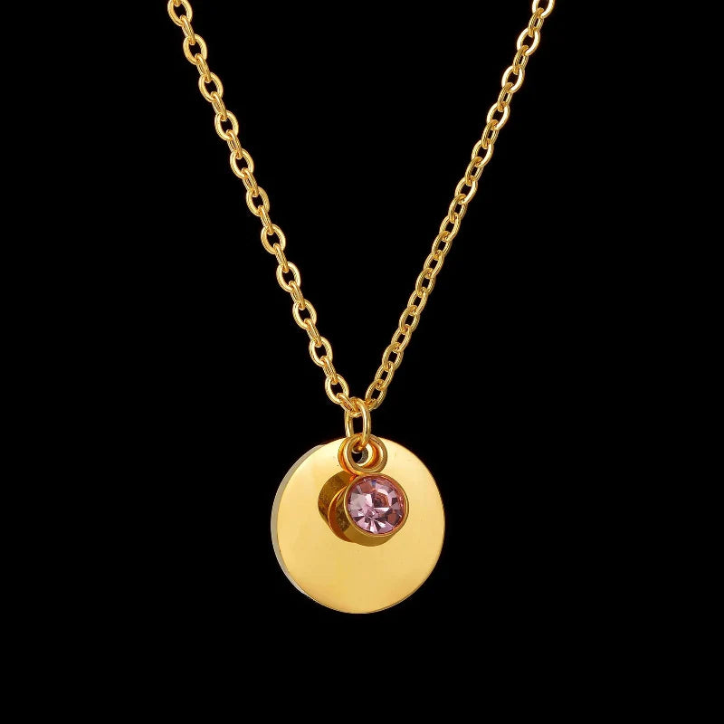 Collar con colgante con piedra de nacimiento