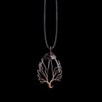 Collar Colgante Bola Piedra Natural Árbol de la Vida ágata negra