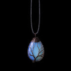 Collar Colgante Bola Piedra Natural Árbol de la Vida ópalo