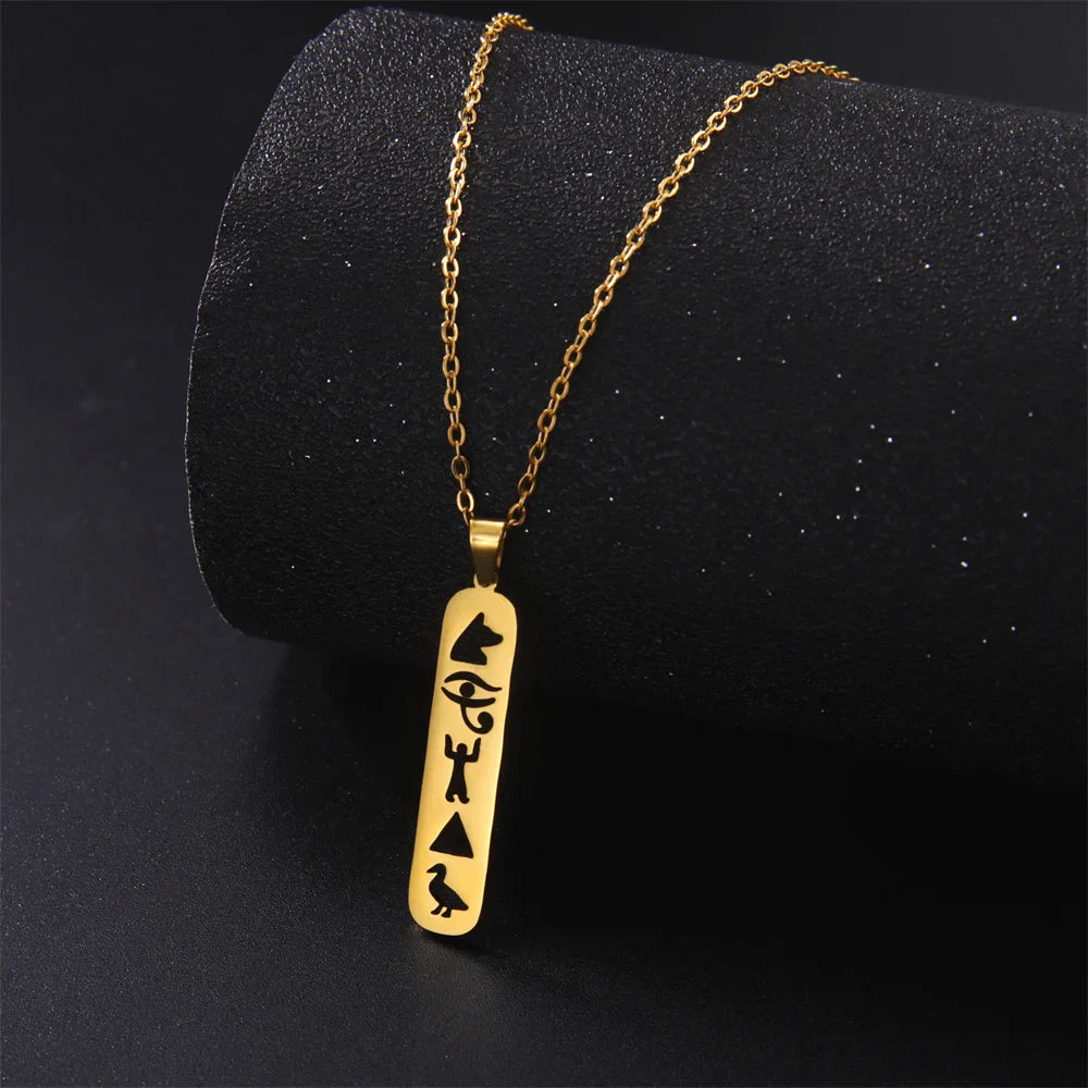 Collar con Colgante Cartucho Jeroglíficos Egipcio