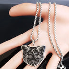 Collar Colgante Gato Negro Pentáculo Brujería Wicca