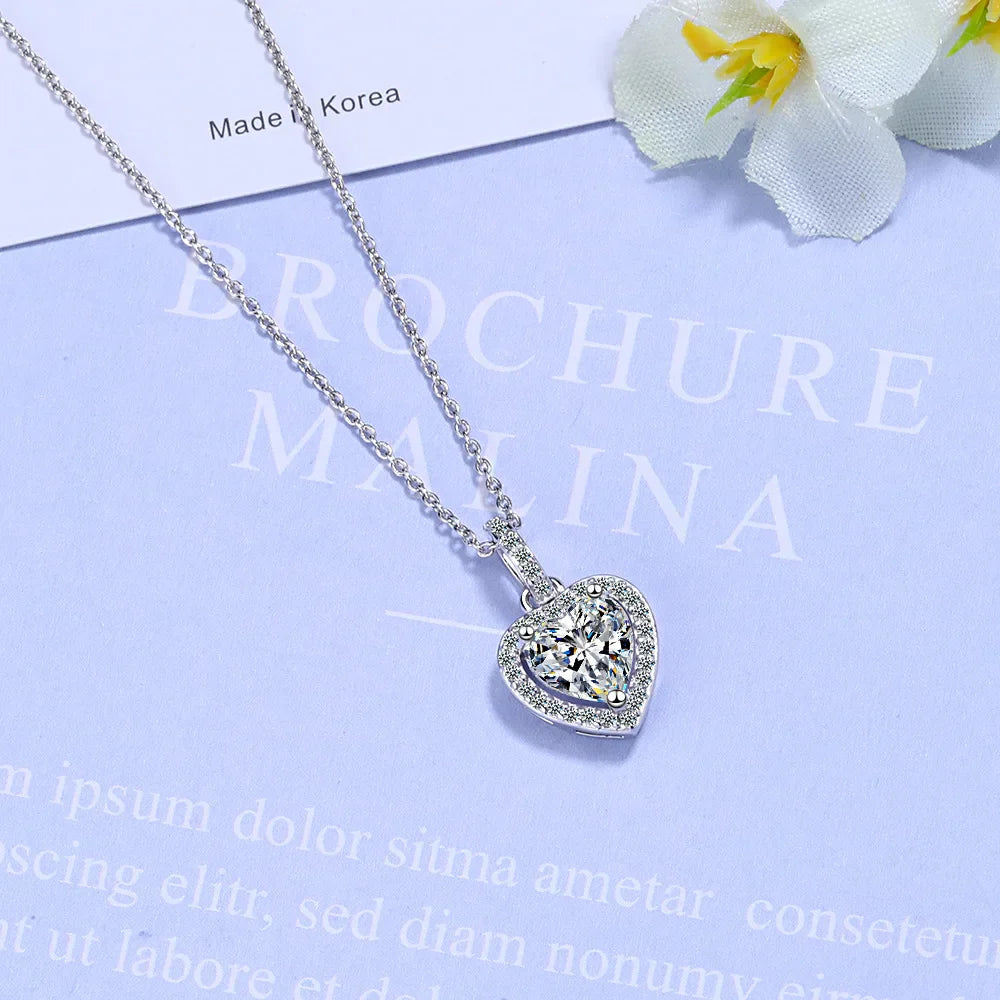 Collar Colgante Corazón Plata Mujer