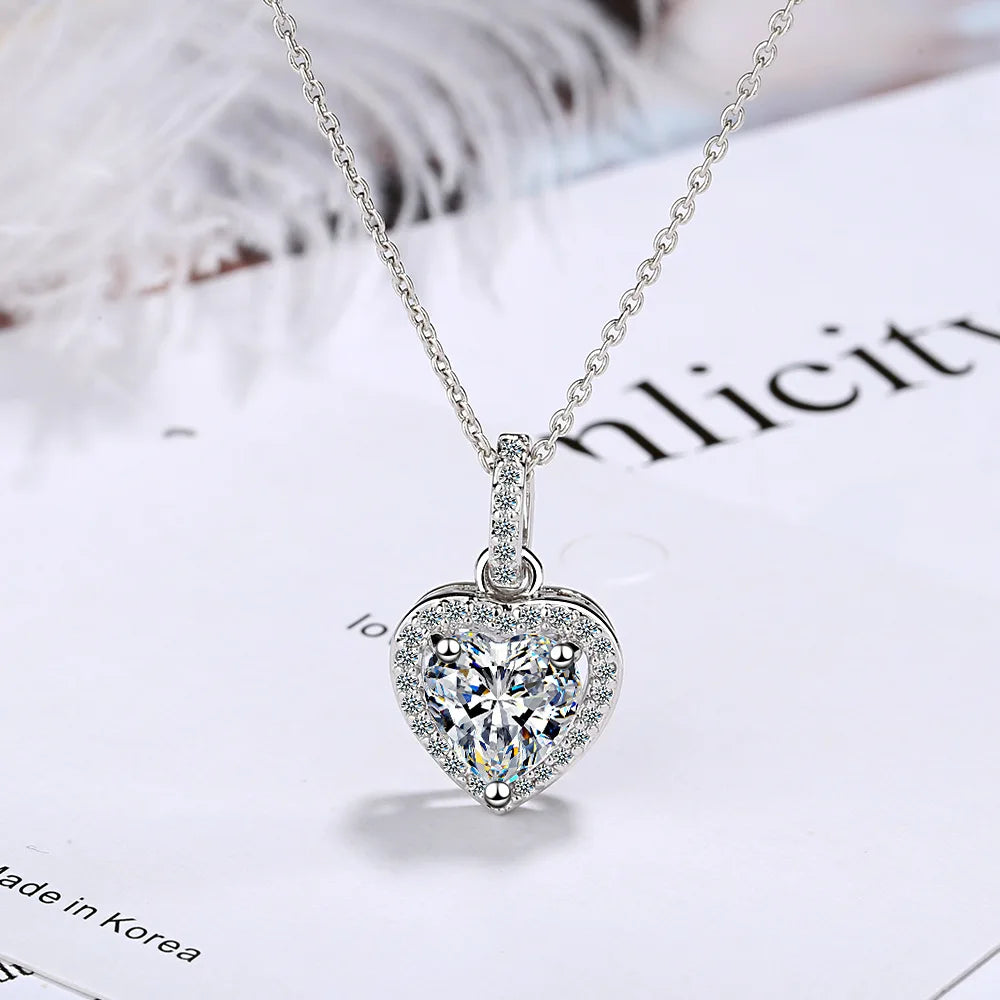 Collar Colgante Corazón Plata Mujer
