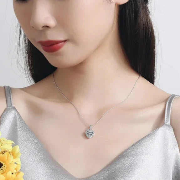 Collar Colgante con Corazón Plata Mujer