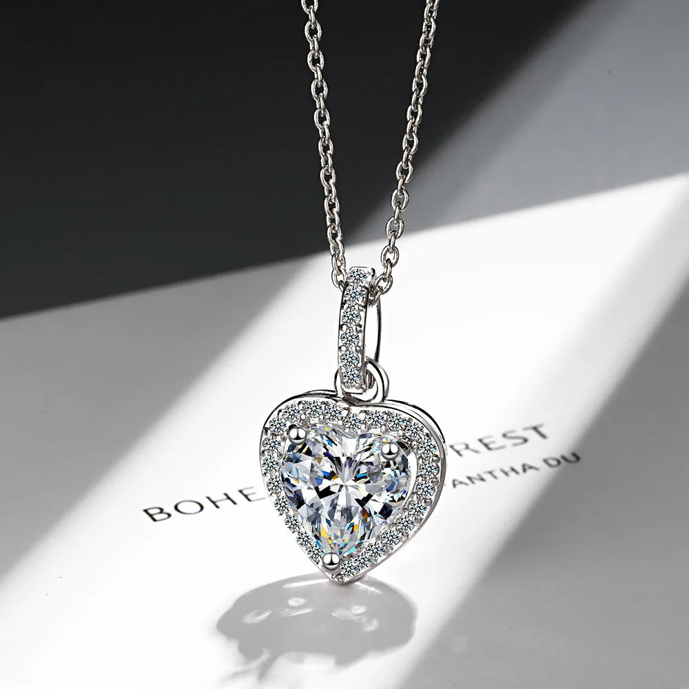 Collar Colgante Corazón Plata Mujer
