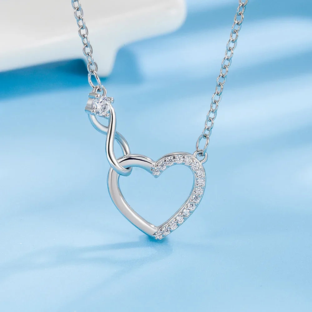 Collar Colgante Corazón Plata Infinito