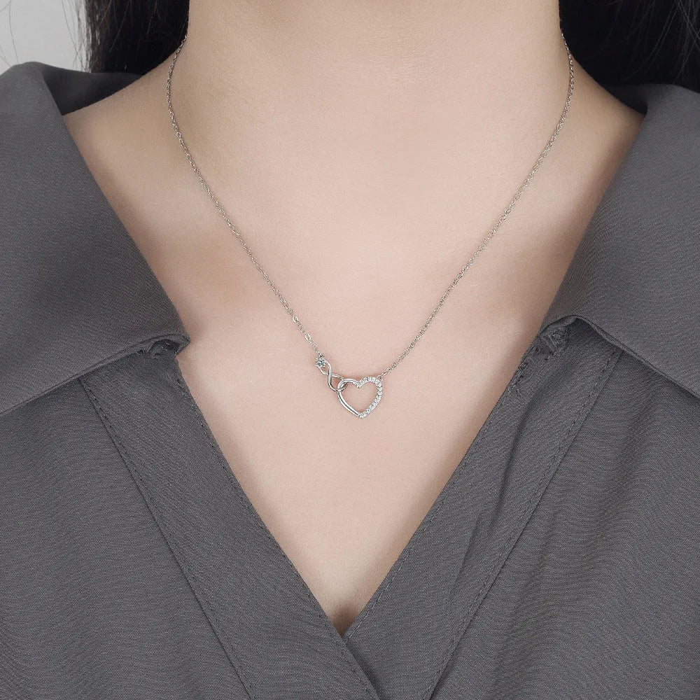 Collar Colgante Corazón Plata Infinito