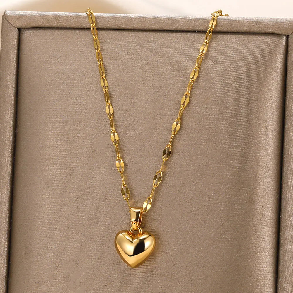 Collar Colgante Corazón Dorado