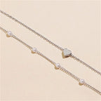 Collar Colgante Corazón & Perlas plata