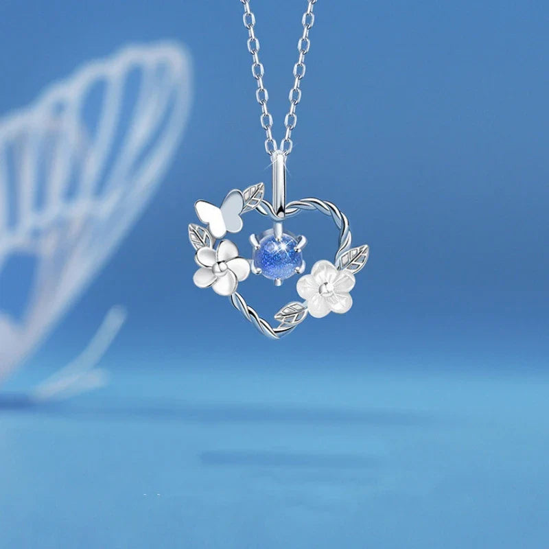 Collar Colgante Corazón Piedra de Luna