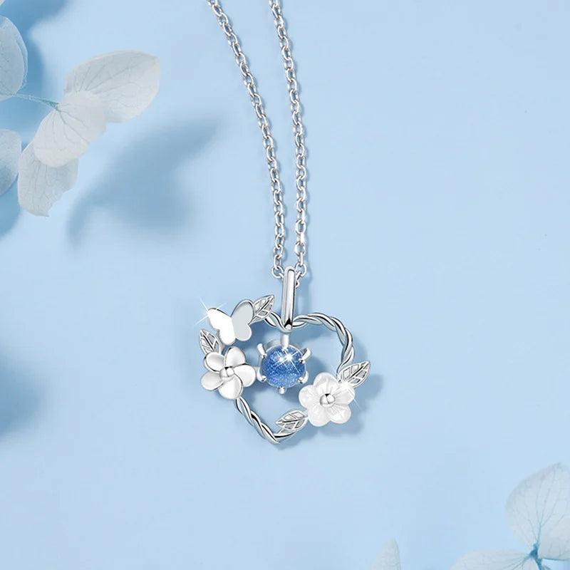 Collar Colgante Corazón Piedra de Luna