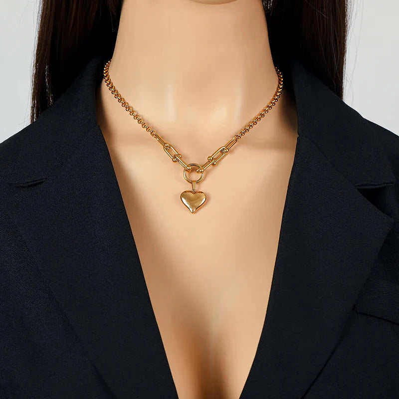 Collar Colgante Corazón Gargantilla oro