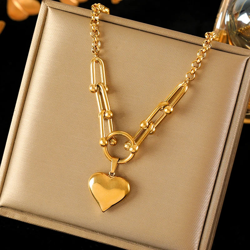 Collar Colgante Corazón Gargantilla oro
