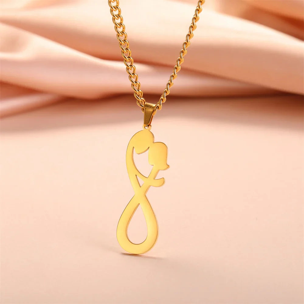 Collar Colgante Pareja Infinito oro