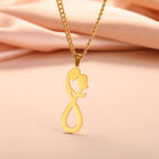 Collar Colgante Pareja Infinito oro