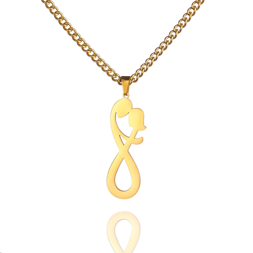 Collar Colgante Pareja Infinito oro