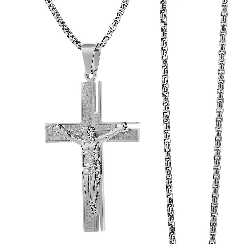 Collar Colgante Cruz - Crucifijo Jesús Para Hombre