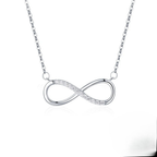 Collar con Colgante de Encanto con Circonita Infinito