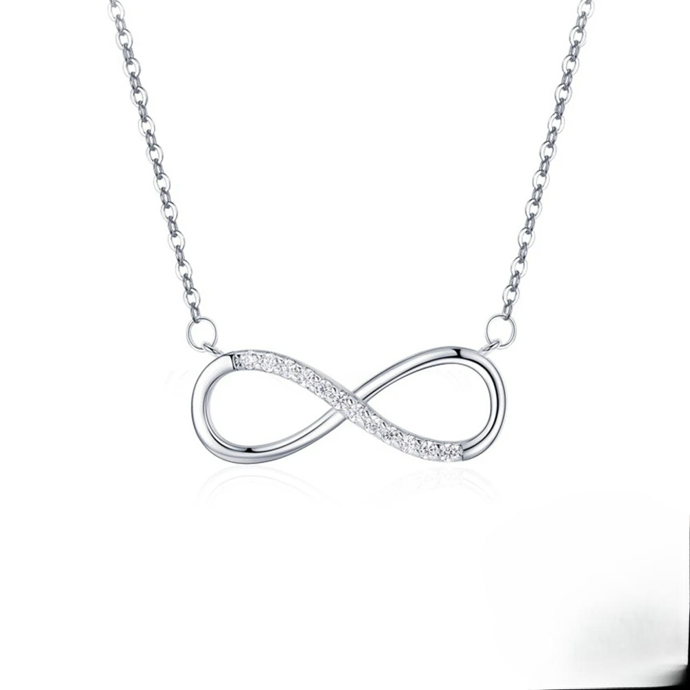 Collar con Colgante de Encanto con Circonita Infinito