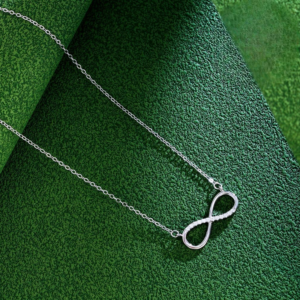 Collar con Colgante de Encanto con Circonita Infinito