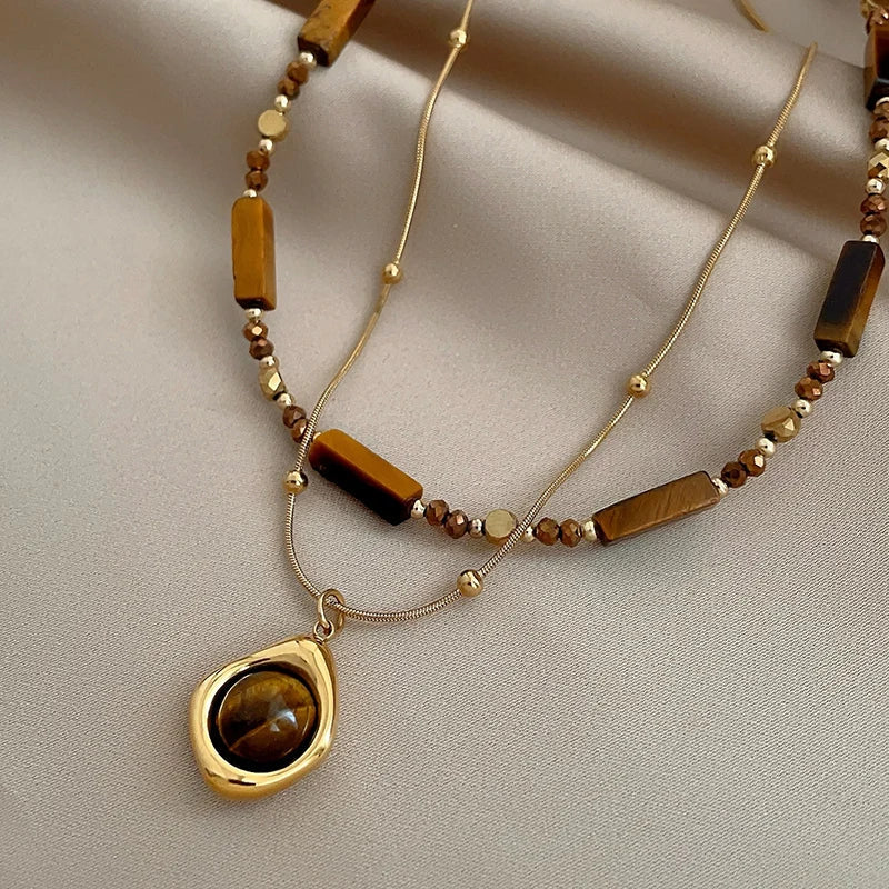 Collar Colgante de Protección Ojo de Tigre B