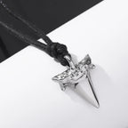 Collar Colgante Diente de Tiburón para Hombre plata