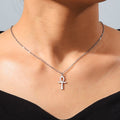 Collar Colgante Egipcio Cruz de Ankh para Mujer plata