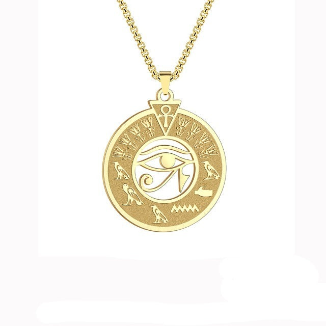 Collar Colgante Egipcio Ojo de Horus Hombre Mujer oro