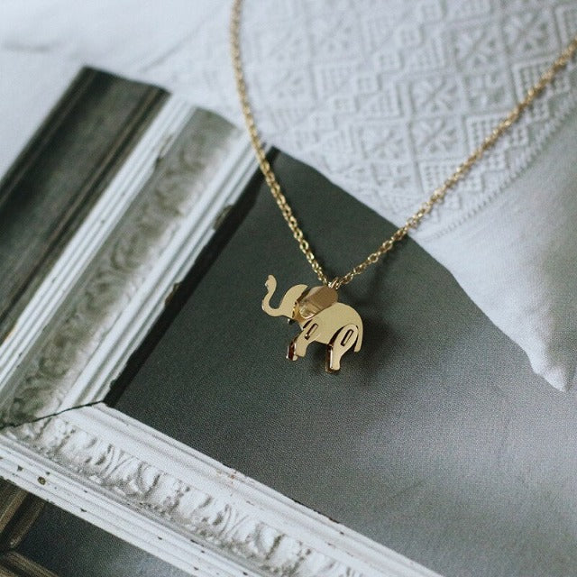 Collar Colgante Elefante oro