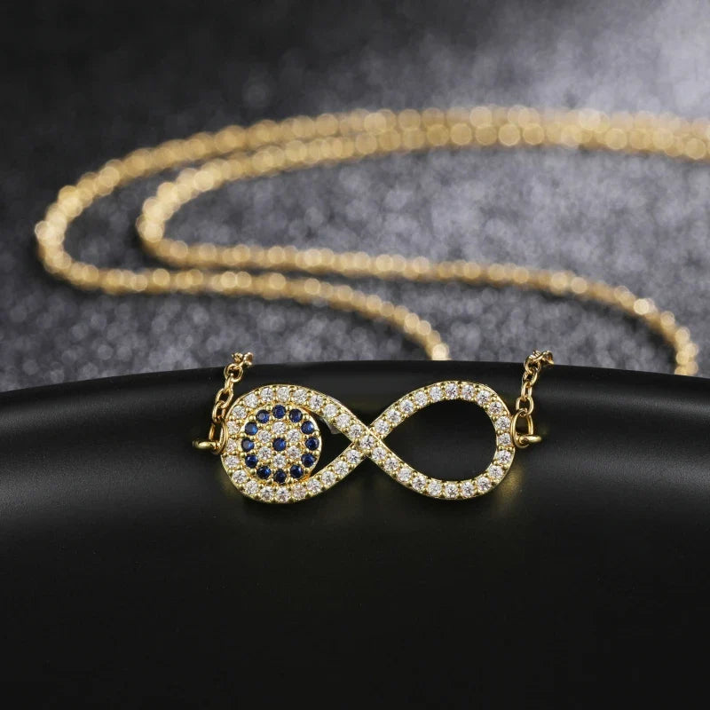 Collar con Colgante de Zirconia Símbolo Infinito