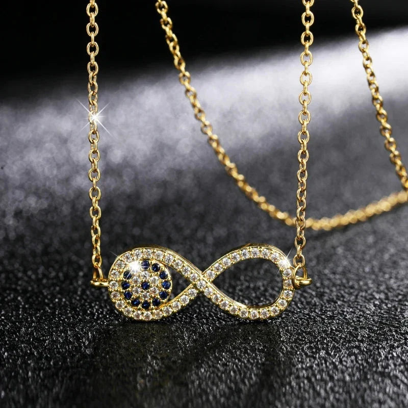 Collar con Colgante de Zirconia Símbolo Infinito