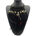 Collar Colgante Gargantilla Étnica Pluma negra