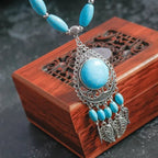 Collar Colgante Étnico Turquesa